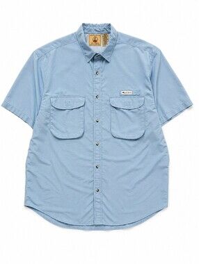 Reel Legends Joe Marlin Fishing Shirt Blue Short Sleeve Vented Performance